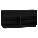 Vidaxl Cabinet da scarpe 110x34x52 cm Pinino solido nero