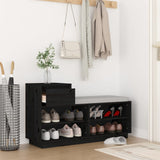Vidaxl schoenenkast 110x34x61 cm massief grenenhout zwart