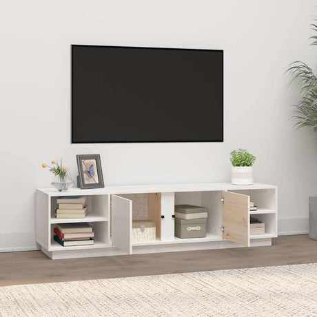 Vidaxl tv-meubel 156x40x40 cm massief grenenhout wit