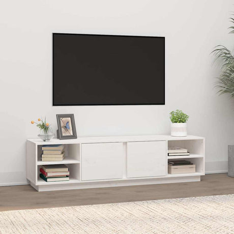 Vidaxl tv-meubel 156x40x40 cm massief grenenhout wit