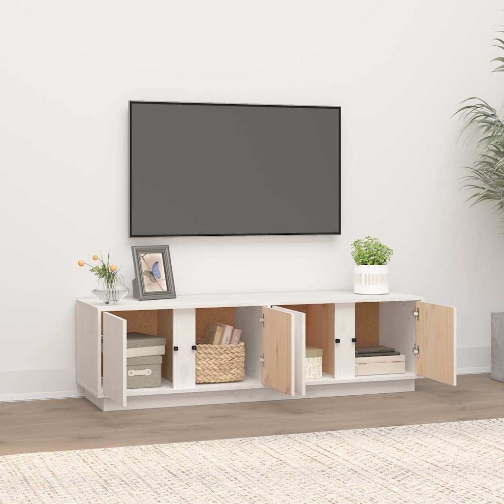 Vidaxl tv-meubel 140x40x40 cm massief grenenhout wit