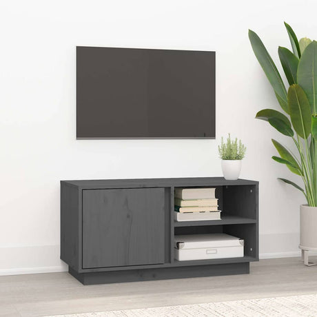 Vidaxl tv-meubel 80x35x40,5 cm massief grenenhout grijs