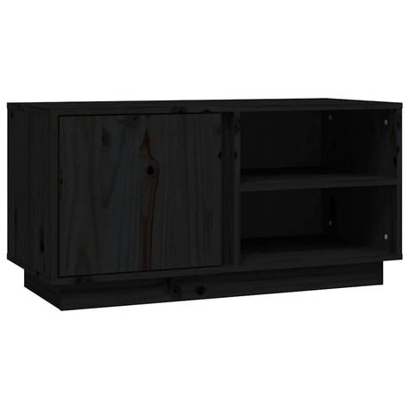 Vidaxl tv-meubel 80x35x40,5 cm massief grenenhout zwart