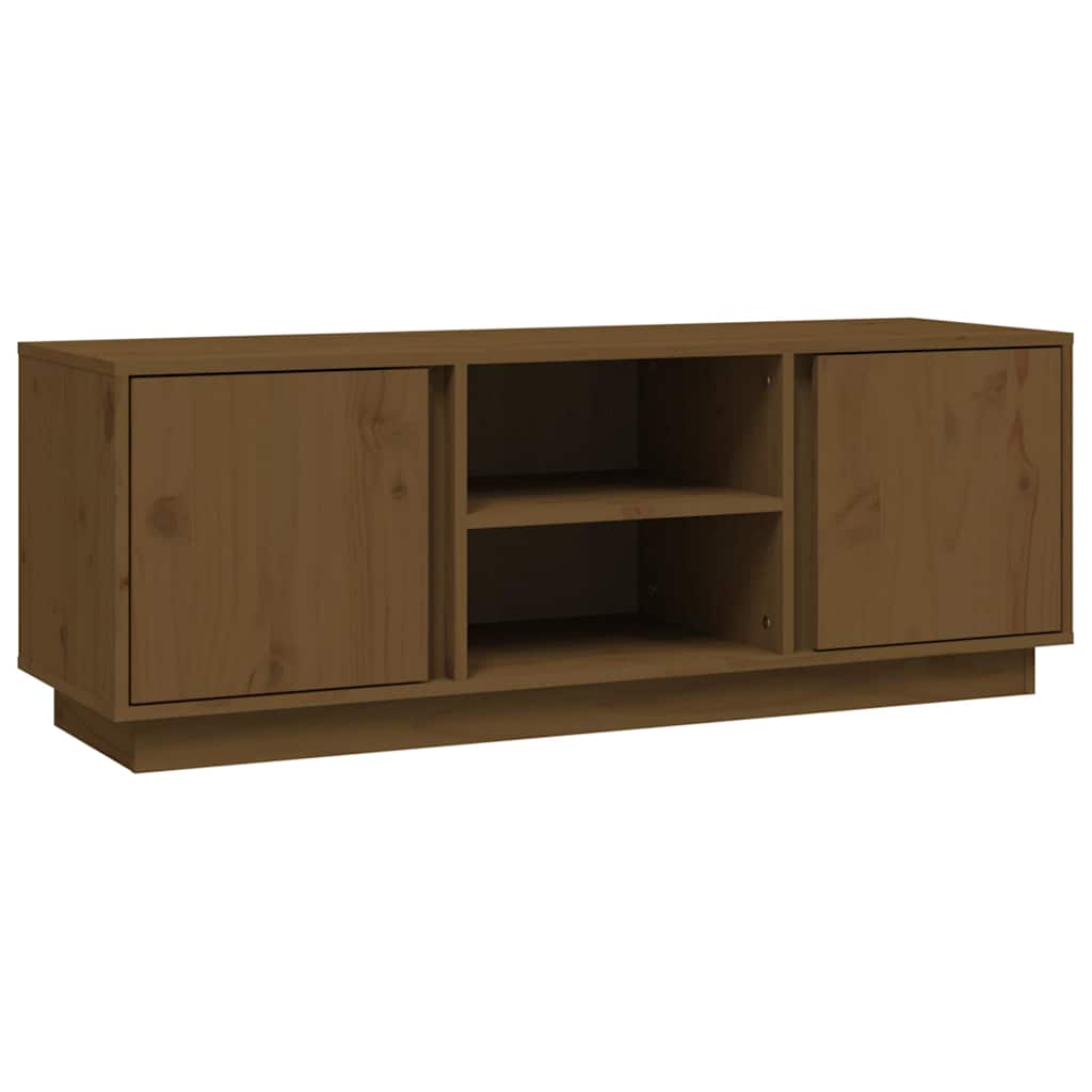Vidaxl tv-meubel 110x35x40,5 cm massief grenenhout honingbruin