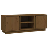 Vidaxl tv-meubel 110x35x40,5 cm massief grenenhout honingbruin
