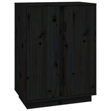 Vidaxl dressoir 60x35x80 cm massief grenenhout zwart