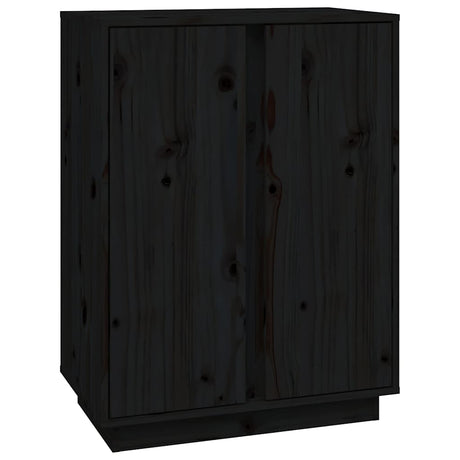 Vidaxl dressoir 60x35x80 cm massief grenenhout zwart