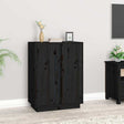 Vidaxl dressoir 60x35x80 cm massief grenenhout zwart