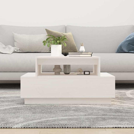 Vidaxl salontafel 80x55x40,5 cm massief grenenhout wit