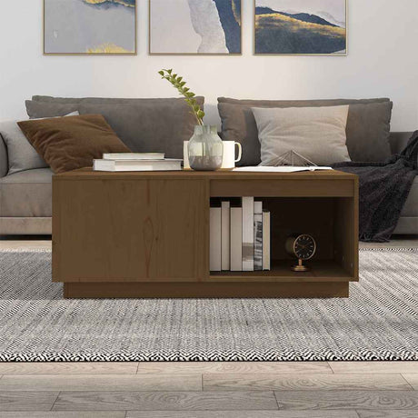 Vidaxl salontafel 100x101x40,5 cm massief grenenhout honingbruin