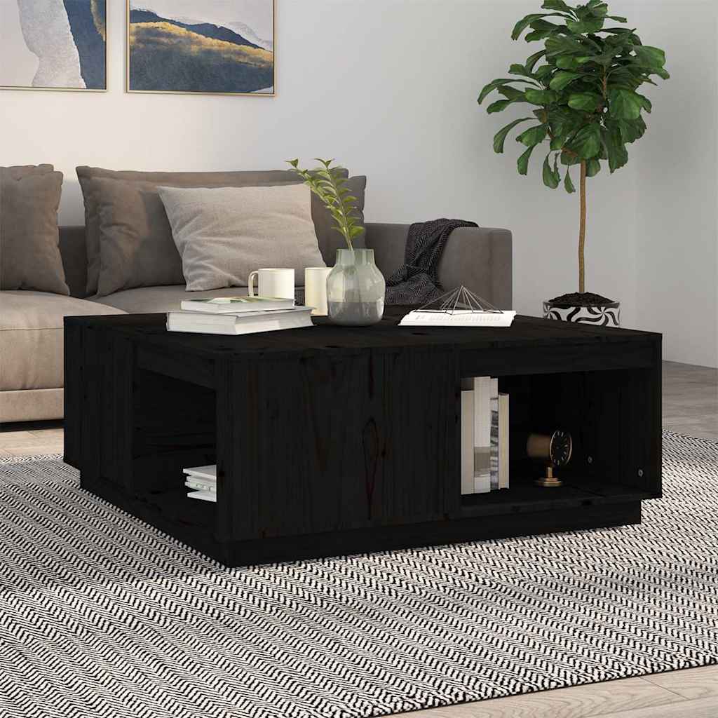 Vidaxl salontafel 100x101x40,5 cm massief grenenhout zwart