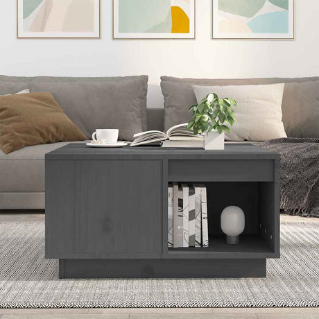 Vidaxl salontafel 60x61x32,5 cm massief grenenhout grijs