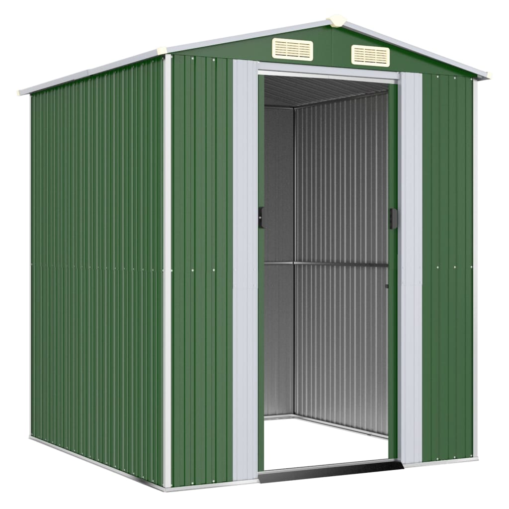 Vidaxl Garden shed 192x191x223 cm galvanized steel green