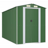 VidaXL Tuinschuur 192x357x223 cm gegalvaniseerd staal groen