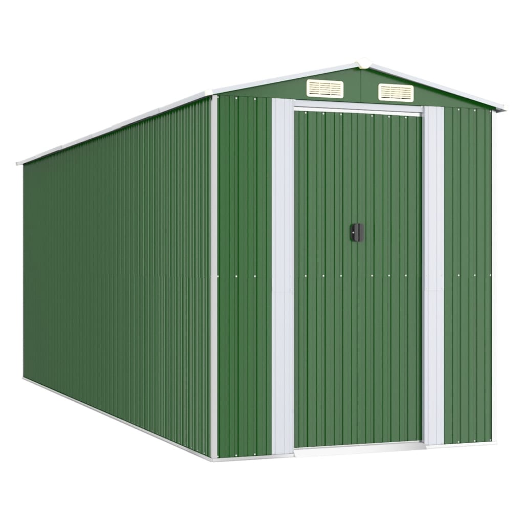 Vidaxl Garden shed 192x523x223 cm galvanized steel green