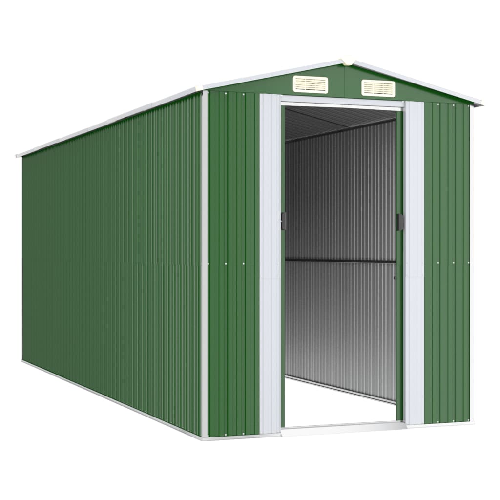 Vidaxl Garden shed 192x523x223 cm galvanized steel green