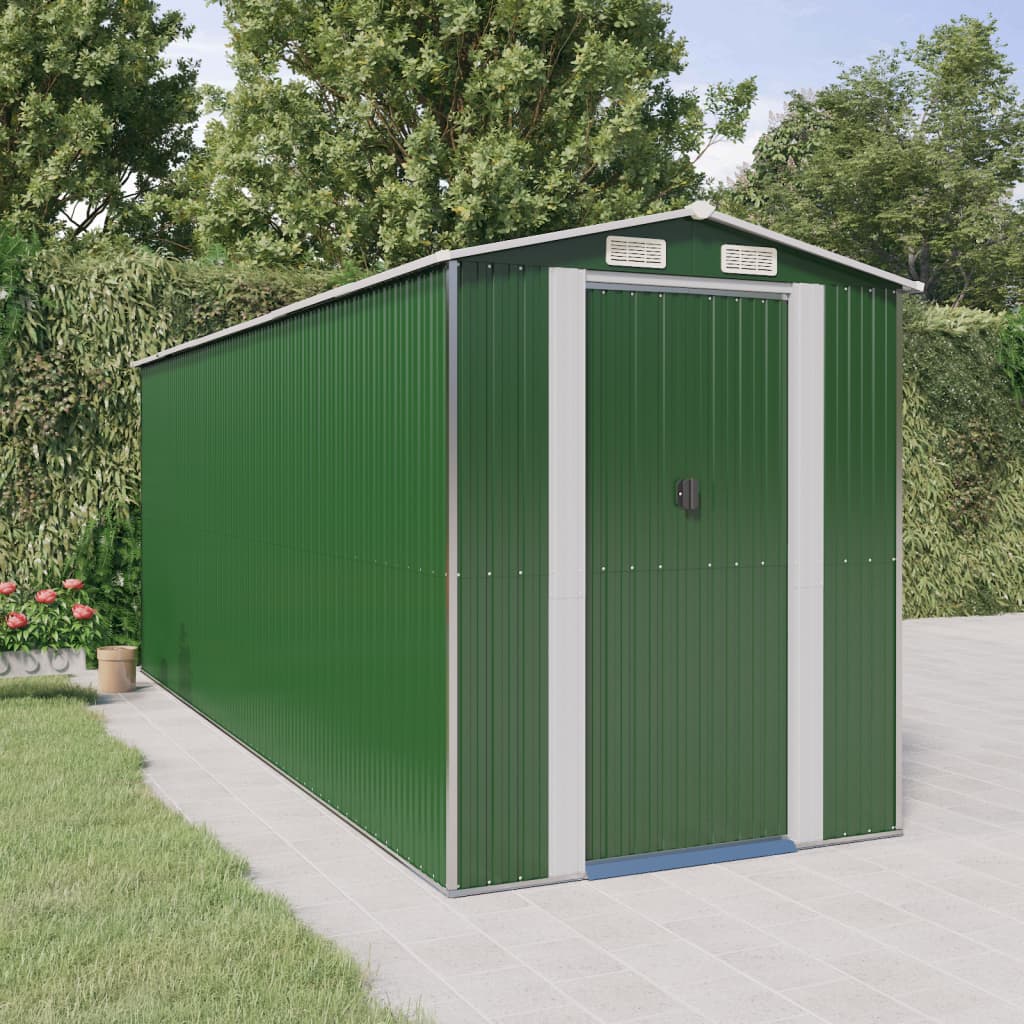 Vidaxl Garden shed 192x523x223 cm galvanized steel green