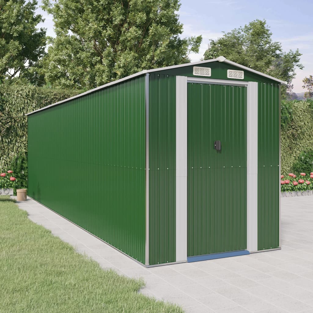 Vidaxl Garden shed 192x689x223 cm Galvanized steel green