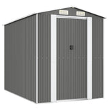 Vidaxl garden shed 192x274x223 cm galvanized steel light gray