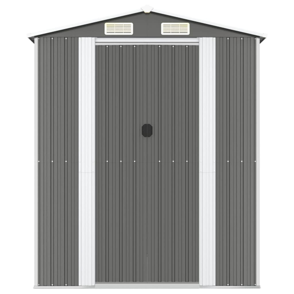 Vidaxl garden shed 192x274x223 cm galvanized steel light gray