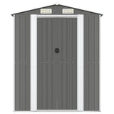 Vidaxl garden shed 192x274x223 cm galvanized steel light gray