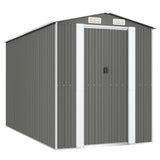 Vidaxl Garden Shed 192x357x223 cm ocynkowana stalowa jasnoszary