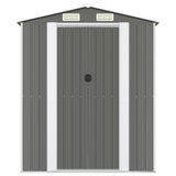 Vidaxl Garden Shed 192x357x223 cm ocynkowana stalowa jasnoszary