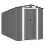 Vidaxl Garden Shed 192x440x223 cm ocynkowana stalowa jasnoszare szary