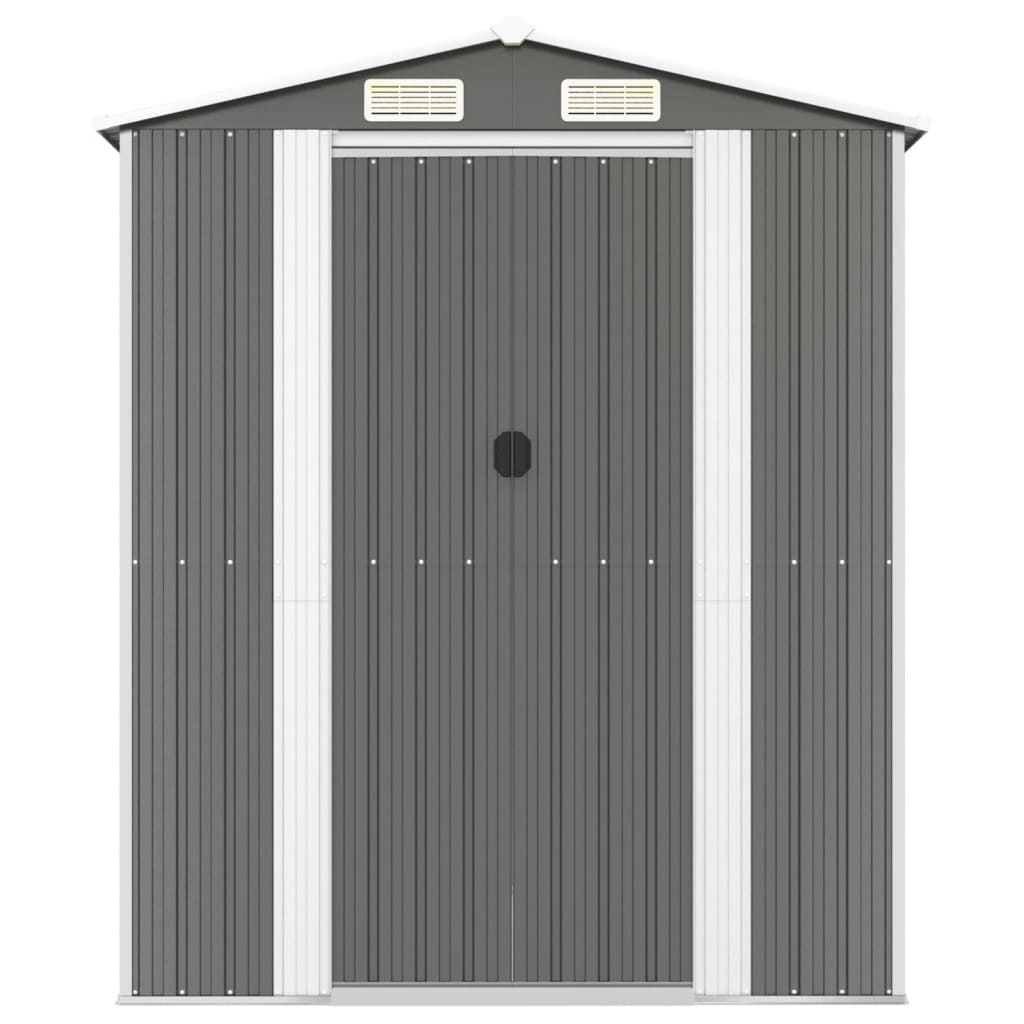 Vidaxl Garden Shed 192x440x223 cm ocynkowana stalowa jasnoszare szary