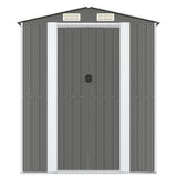 Vidaxl Garden Shed 192x440x223 cm ocynkowana stalowa jasnoszare szary