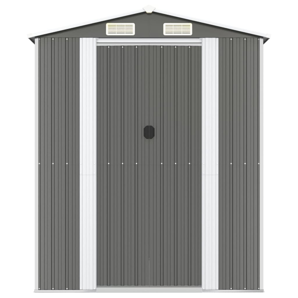 Vidaxl garden shed 192x523x223 cm galvanized steel light gray