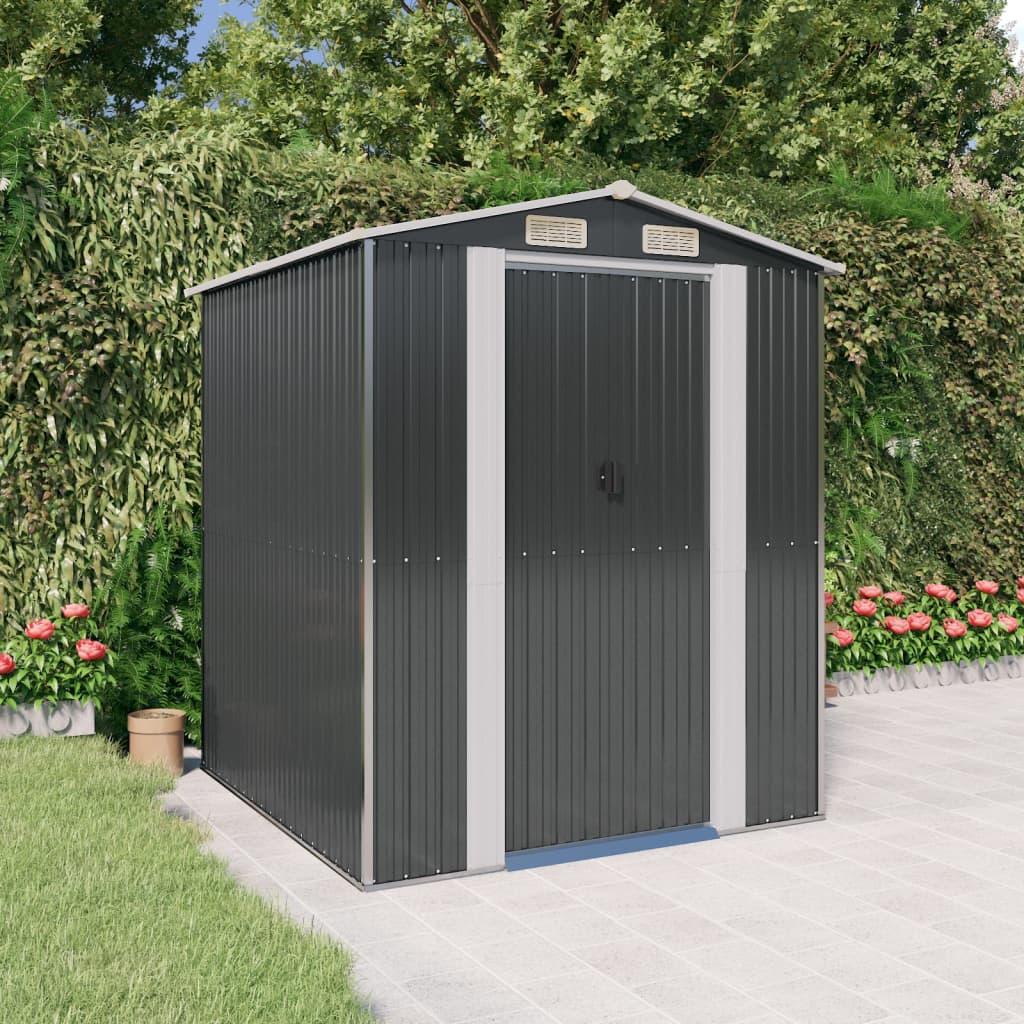 Vidaxl Garden Shed 192x191x223 cm galvaniseret stål antracit -farvet