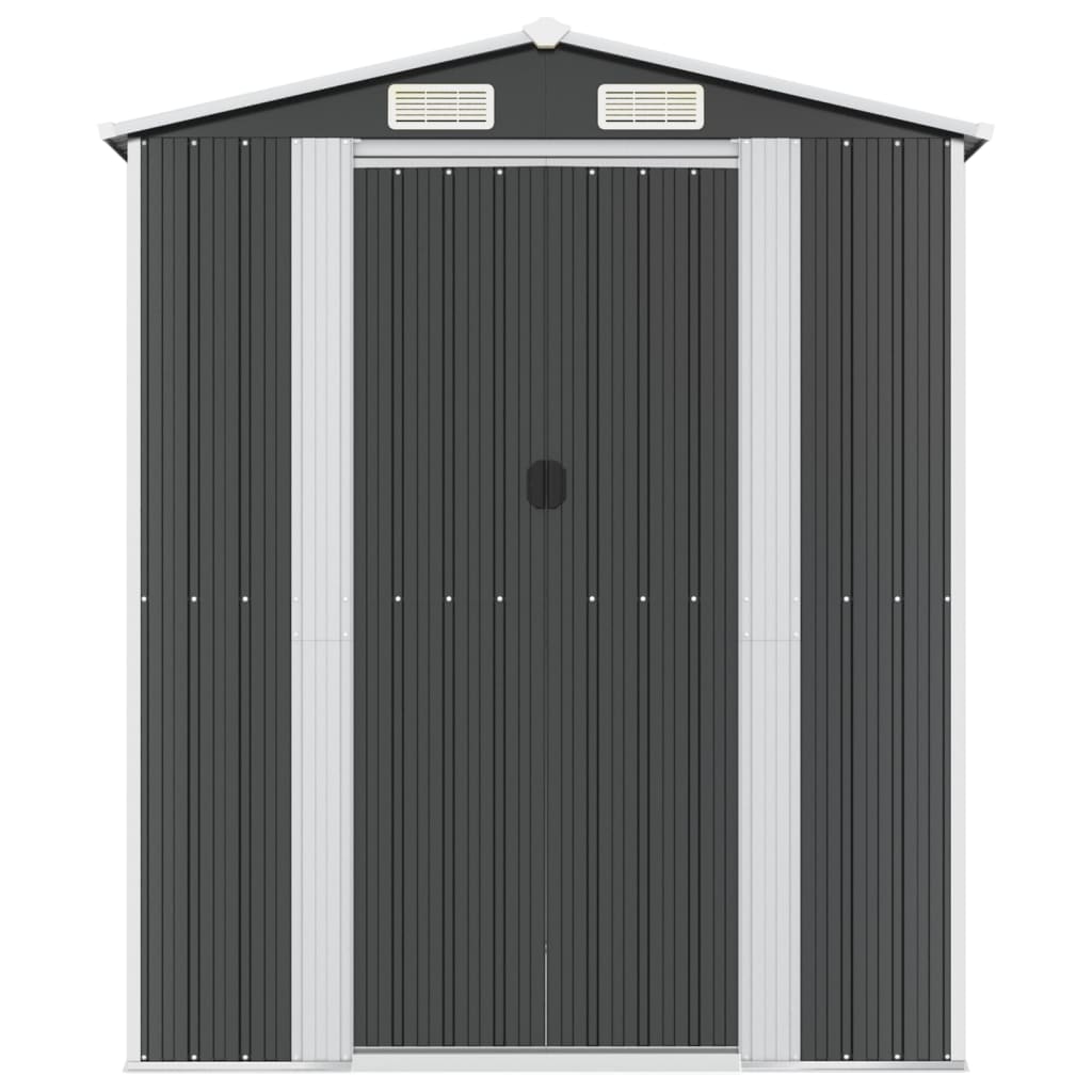 Vidaxl garden shed 192x357x223 cm galvanized steel anthracite -colored