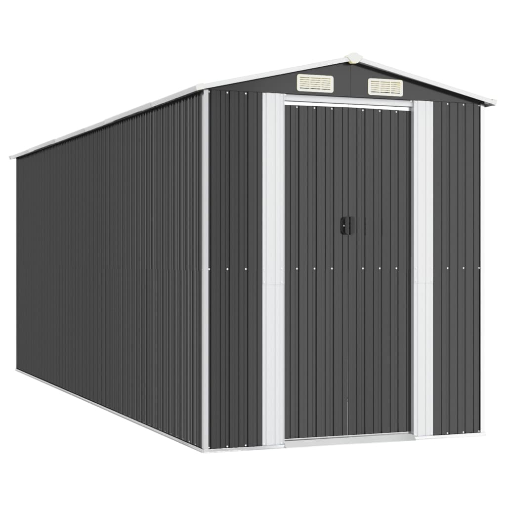 Vidaxl garden shed 192x523x223 cm galvanized steel anthracite -colored