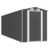 Vidaxl garden shed 192x606x223 cm galvanized steel anthracite -colored