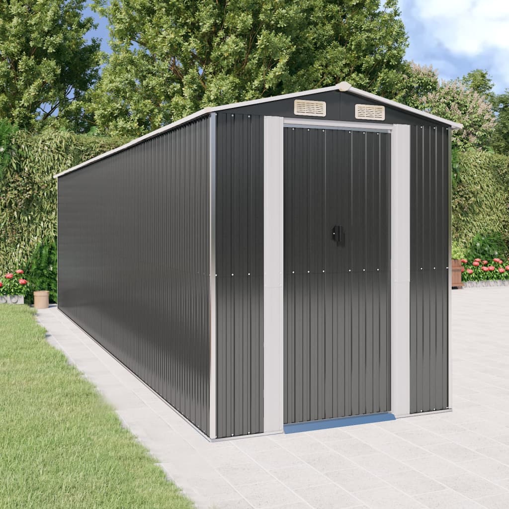 Vidaxl garden shed 192x689x223 cm galvanized steel anthracite -colored