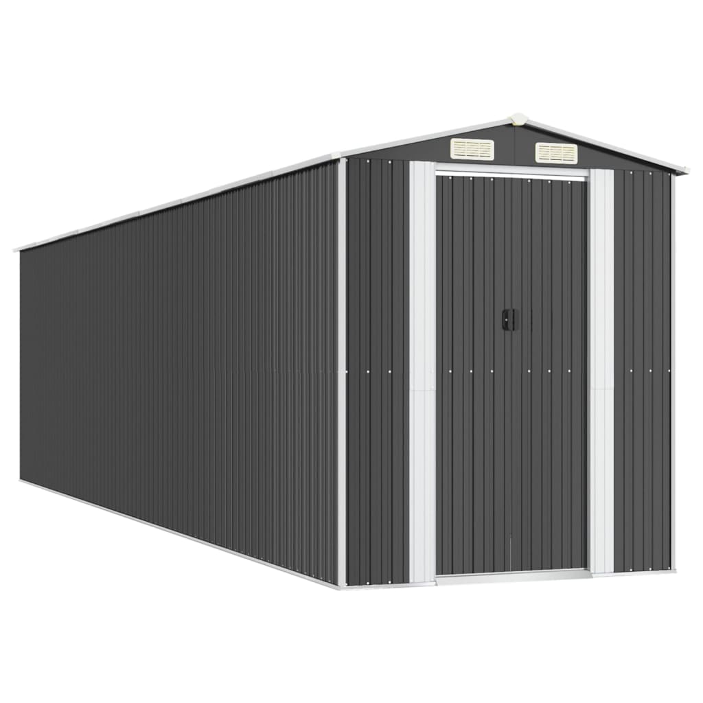 Vidaxl garden shed 192x772x223 cm galvanized steel anthracite -colored