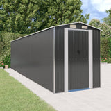 Vidaxl garden shed 192x772x223 cm galvanized steel anthracite -colored