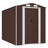 Vidaxl Garden Shed 192x274x223 cm in acciaio zincato scuro marrone