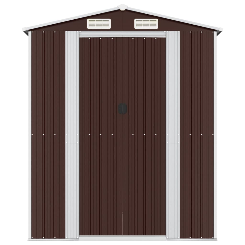 Vidaxl Garden Shed 192x274x223 cm de acero galvanizado marrón oscuro