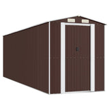 Vidaxl Garden Shed 192x606x223 cm de acero galvanizado marrón oscuro