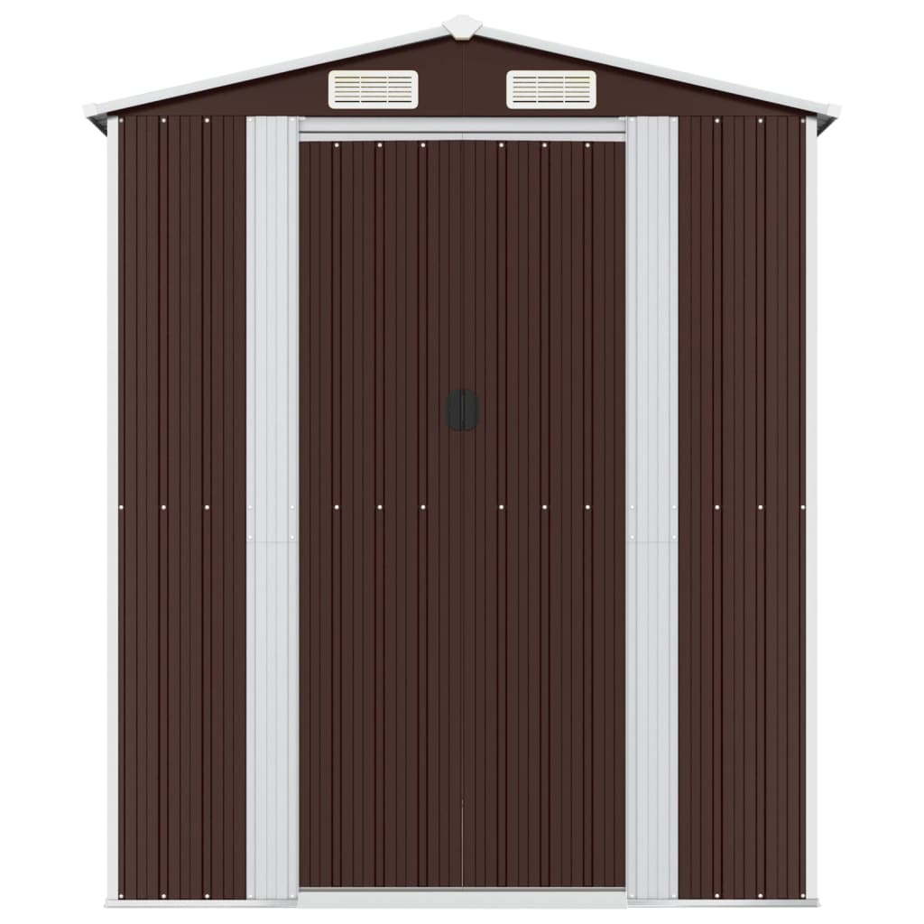 Vidaxl Garden Shed 192x689x223 cm galvanisert stål mørkebrun