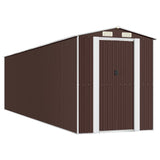 Vidaxl Garden Shed 192x772x223 cm de acero galvanizado marrón oscuro