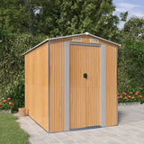 Vidaxl Garden Shed 192x274x223 cm ocynkowana stalowa jasnobrązowa