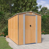 Vidaxl Garden Shed 192x357x223 cm galvanizovaná ocelová světle hnědá