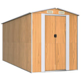 Vidaxl Garden Shed 192x440x223 cm ocynkowana stalowa jasnobrązowa