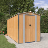 Vidaxl Garden Shed 192x440x223 cm Galvaniserat stålljusbrun