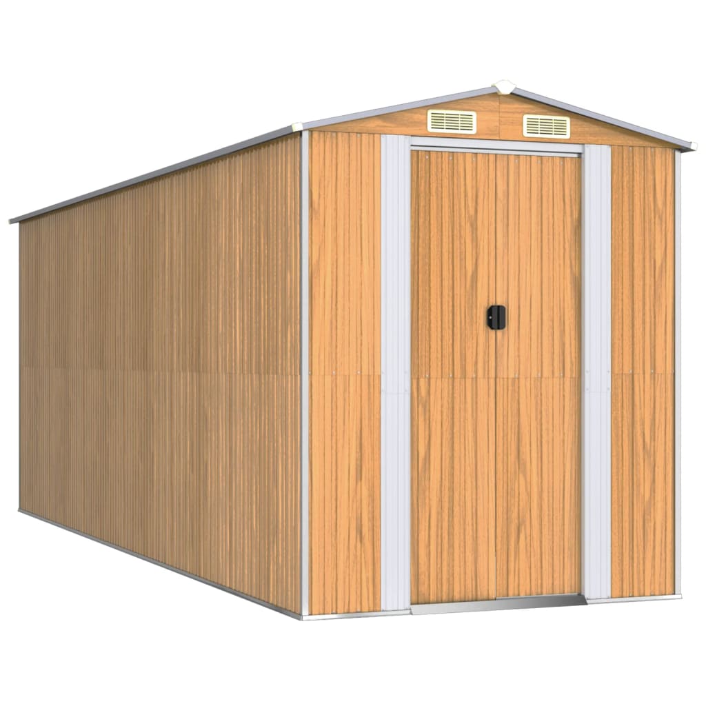 Vidaxl Garden Shed 192x523x223 cm in acciaio zincato in acciaio chiaro