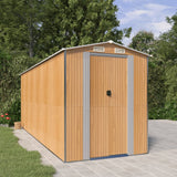 Vidaxl Garden Shed 192x523x223 cm galvanisert stål lysebrun