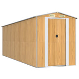 Vidaxl Garden Shed 192x606x223 cm ocynkowana stalowa jasnobrązowa